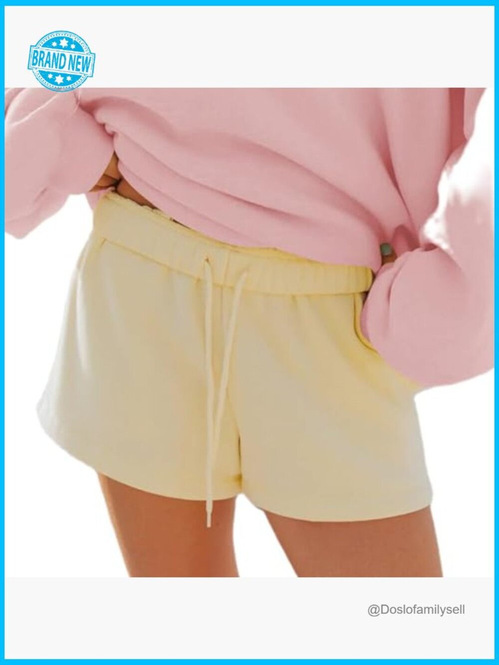 Women's High Rise Sweat Shorts Drawstring Elastic Waist Loose Fit Lounge